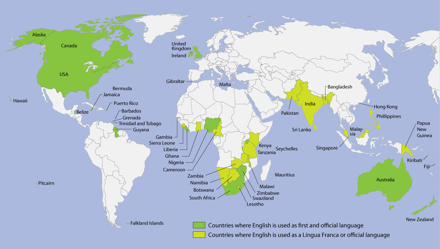 Card countries. Страны где говорят на английском языке. Карта англоговорящих стран на английском.